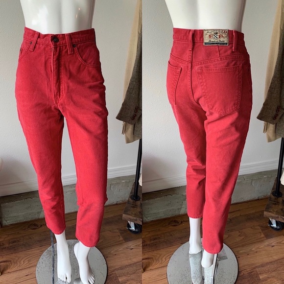 Beige High-Rise Exp tapered Jeans - Picture 4 of 4